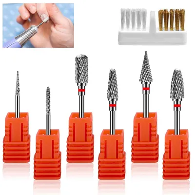 Produktbild von Nagelfräser Bits Set 6 Stück Wolframstahl für Maniküre Pediküre 3/32 Zoll