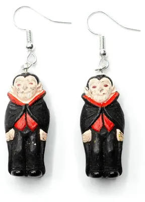 Produktbild von Vampir Ohrringe Miniblings Hänger Halloween Kostüm Blutsauger Dracula Keramik