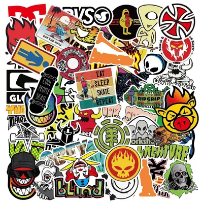 Zdjęcie produktu dla Zestaw 100 wodoodpornych naklejek winylowych, graffiti, idealnych do dekoracji skateboardów, laptopów, walizek, samochodów, motocykli i rowerów