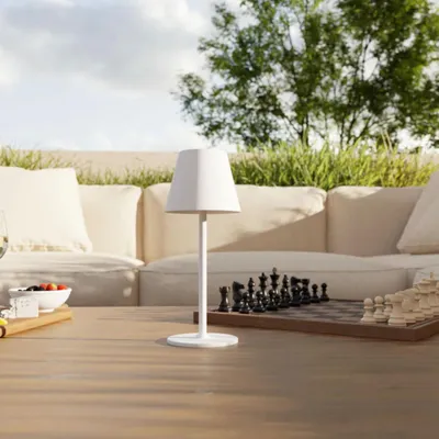 Immagine prodotto di LUMIÈRE Design Lampada da Tavolo Ricaricabile 'Velaris' LED dimmerabile IP54 senza fili Bianco