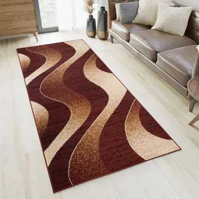 Image de Tapiso Tapis DREAM Marron Beige Chambre à coucher ÖKO-TEX 80 x 250 cm