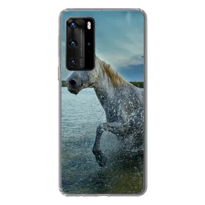 Produktbild von MuchoWow® Handyhülle Schutzhülle Hülle für Huawei P40 Pro Pferd - Wasser - Tropfen Silikon Softcase Handy Hülle - Schutz