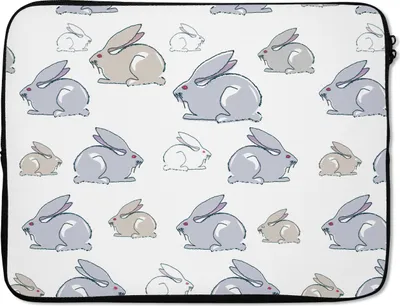 Produktbild von MuchoWow® Laptop Hülle 17 Zoll Laptoptasche Muster - Kaninchen - Ohr - Jungen - Mädchen - Kinder - Kind - Zipper - Schutzabdeckung