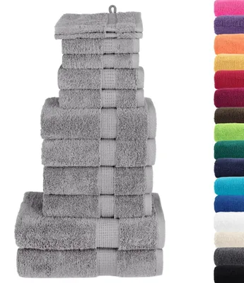 Produktbild von vidaXL 12 tlg. Premium-Handtuch-Set SOLUND Grau 600 g/m²