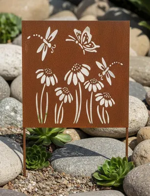 Rostzuil Blumendekor 40 cm wetterbeständig Außendeko