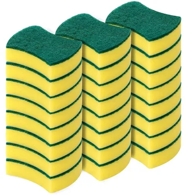 Produktbild von Küchenschwamm Schwamm Spülschwamm - Mikrofaser - 10 x 8 x 3 cm - 24 Stück - Gelb - Für Küche und Geschirr