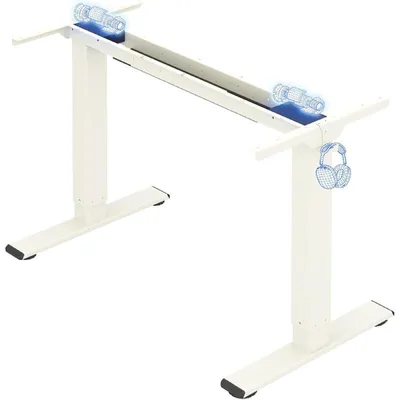 Immagine prodotto di Scrivania regolabile in altezza, modello E1CR-PRO-EUAM03, senza piano, colore bianco