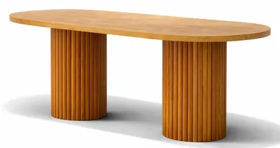 Produktbild von Brauner Esstisch aus Holz Moderner ovaler Tisch Esszimmermöbel