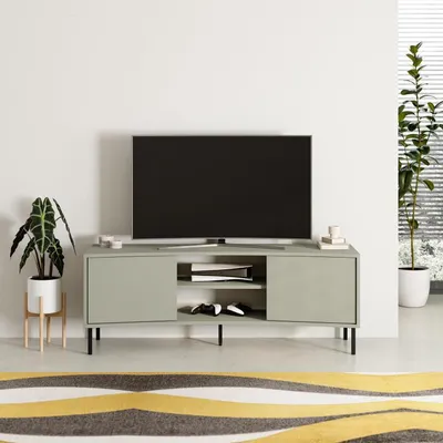 Zdjęcie produktu dla Stolik pod telewizor Houseland Frem szaro-zielony
