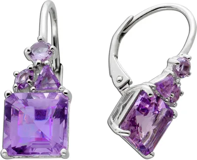 Produktbild von Amethyst Ohrringe Silber 925 lila Natur Edelsteine