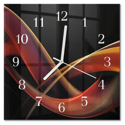 Produktbild von Tulup Glasuhr Wanduhr Küchenuhr Echt-Glas 30x30 cm Modern Dekorativ Geräuschlos Weiße Zeiger - Abstraktion