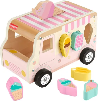 Produktbild von Fisher-Price Eiscreme-Formensortierer aus Holz für Kleinkinder und Kinder, 8 Holzteile, 1,5 Jahr(e), Holz, Mehrfarbig