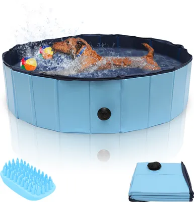 Produktbild von Yakimz Hundepool Schwimmbecken Kleber Hundebecken Faltbarer Swimmingpool 120*30CM