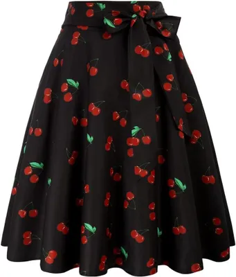 Immagine prodotto di Gonna da donna, stile retrò vintage, elegante, colore nero, taglia XL