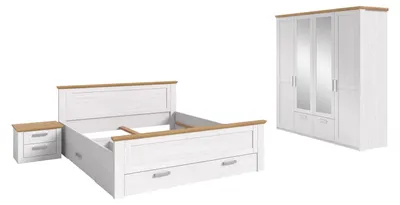 Produktbild von xonox.home Verona Bettanlage mit Kleiderschrank Sibiu Lärche Nachbildung