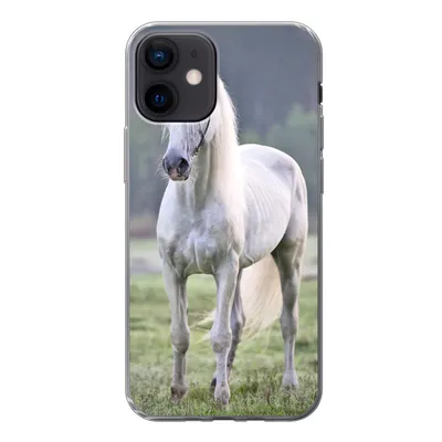 Produktbild von MuchoWow® Handyhülle Schutzhülle Hülle für iPhone 12 Pferd - Licht - Morgen Silikon Softcase Handy Hülle - Schutzhülle