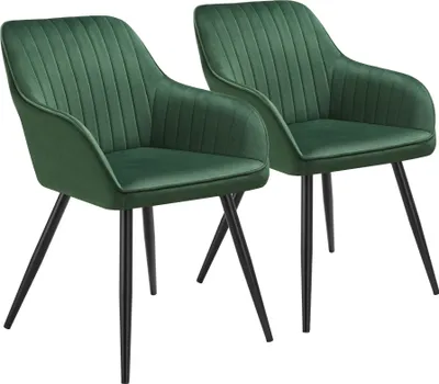 Produktbild von tectake® Esszimmerstuhl Marilyn gepolstert, in Samtoptik, gesteppt 58 x 62 x 82 cm