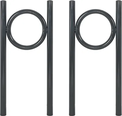 Produktbild von 2x Fahrradanlehnbügel 115 x 52 cm Stahl feuerverzinkt pulverbeschichtet Ø 60 mm einbetonieren Anthrazit Typ O