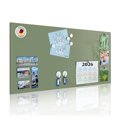 Produktbild von banjado Magnettafel grün 78x37cm groß Magnetwand aus Metall Pinnwand für Küche, Büro [MTGR Blanco]