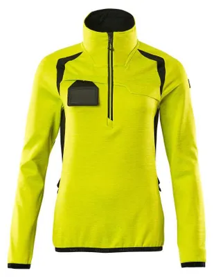Produktbild von MASCOT® Fleecepullover mit kurzem Zipper, Damen Microfleecejacke Größe XL, hi-vis gelb/schwarz | Packung (1 Stück)