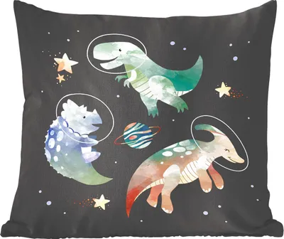 Produktbild von MuchoWow® Zierkissen Sofakissen Wohnzimmer Dekokissen 60x60 cm Weltraum - Dinosaurier - Sterne - Kinder - Kinder - Kinder - Sitzfläche - Foto Polster
