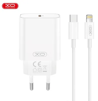 Productafbeelding van Xo Netadapter Ce32, 20W, 1x USB-C, wit + USB-C naar Lightning kabel