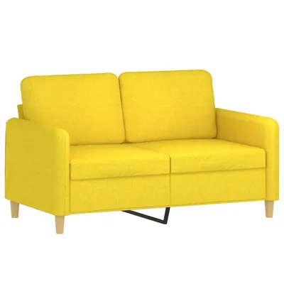 Produktbild von vidaXL 2-Sitzer-Sofa Hellgelb 120 cm Stoff