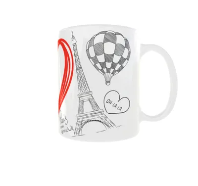 Produktbild von Becher 300ml Stadt von Frankreich Paris I Love Paris Herz