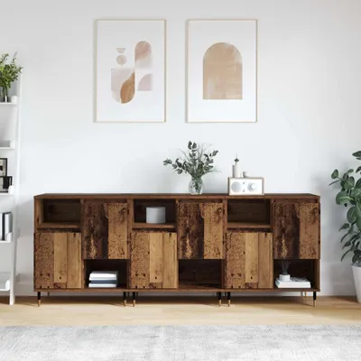 Immagine prodotto di vidaXL, mobiletti contenitori laterali, 3 pezzi, legno massello