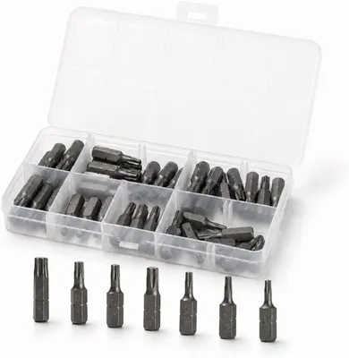 Obrázek produktu pro Sada 37 bitů Torx, 25 mm, vyrobených z chromlegované oceli S2, určených pro šroubováky