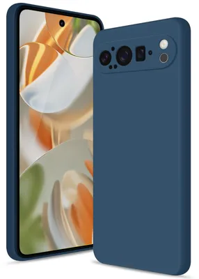 Produktbild von Google Pixel 9 Pro Hülle, Flüssig Silikon Handyhülle Stoßfest Kratzfest Schutzhülle für Google Pixel 9 Pro Blau