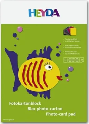 Produktbild von Fotokarton A4 300g/qm 10 Blatt sortiert Packung mit 10 Stück