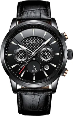Produktbild von Watch Herren mit Lederarmband Armbanduhr Chronographen Analog Quarz Uhren für Männer Herrenuhr wasserdichte Mit Datum