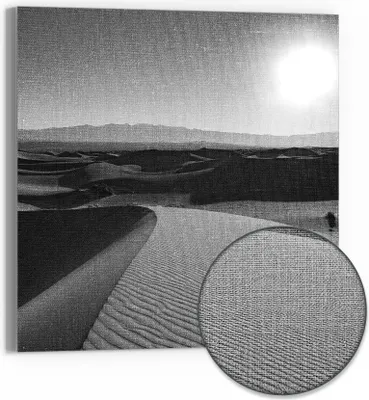 Produktbild von DEQORI Hybrid Leinwand Bild 50x50 cm 'Wüstenstille' Wandbild Glas flach modern