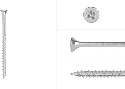 Produktbild von Spanplattenschrauben Verzinkt 6 x 110 mm Pozidrive Teilgewinde - Schachtel mit 100 Stück Schrauben