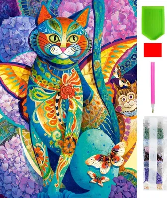 Produktbild von RealG RC-K-147 Diamantmalerei-Set 5D, 20 x 30 cm, Katze