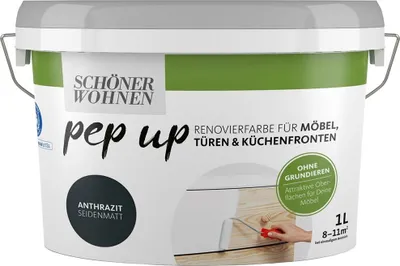 Produktbild von Pep up für Möbel Türen und Küchenfronten Anthrazit seidenmatt 1 l
