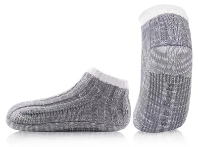 Produktbild von Socken-Hausschuhe für Damen – Gefüttert mit Fleece – Rutschfeste Sohle – Wintermodell