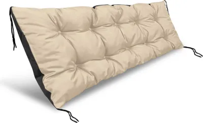 Image de Coussin de jardin 120x40 cm imperméable pour banc de palette beige