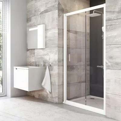 Zdjęcie produktu dla Drzwi prysznicowe RAVAK Blix BLDP2-100 biały+przezroczysty 190x97-101 cm 0PVA0100Z1