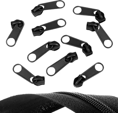 10 Reißverschluss Zipper für Endlosreißverschluss, 5mm, graphitgrau