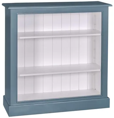 Produktbild von Casa Padrino Landhausstil Bücherschrank im Landhausstil Blau / Weiß 102 x 35 x H. 102 cm