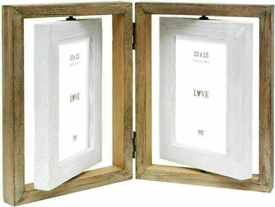 Immagine prodotto di Deknudt S67UE1, cornice tripla in legno, bianco e marrone, 10x15 cm