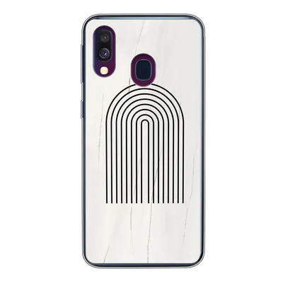 Produktbild von MuchoWow® Handyhülle Schutzhülle Hülle für Samsung Galaxy A40 Farbe - Regenbogen - Schwarz - Weiß Silikon Softcase Handy Hülle - Handy-Tasche