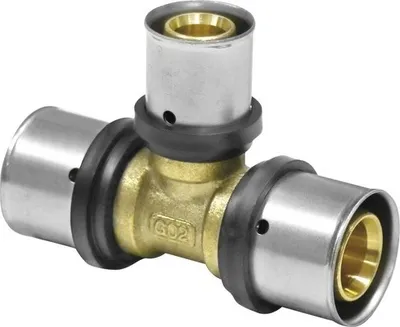 Produktbild von veporit. Pressfitting T-Stück Connect TH und U-Kontur 20 x 16 x 20 mm für Verbundrohr