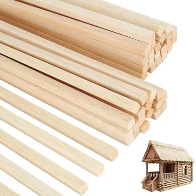 Produktbild von TRANKIELO® - 120 Balsa-Holzstopfen, 25 cm - Kreatives Handwerk - Ideal für DIY-Projekte