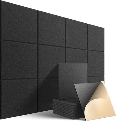 Immagine prodotto di Set di pannelli fonoassorbenti, 12 pezzi, grigio, 30x30 cm