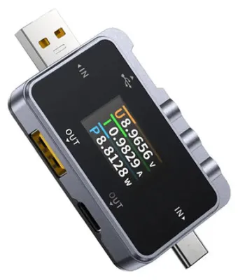 Produktbild von FNIRSI FNAC-28 2-in-1 USB Tester, USB-A + USB-C, 4-24V, 0-6,5A