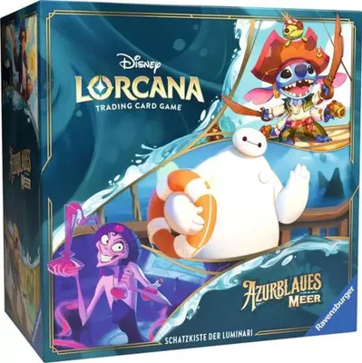 Produktbild von Ravensburger Disney Lorcana Trading Card Game: Azurblaues Meer - Schatzkiste der Luminari (Deutsch)