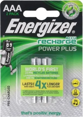 Image de 1 pile : Ni-MH, 1,2V. Nombre de piles : 2. Conditionnement : Blister AAA, R3, 700mAh